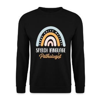 Speech therapist Speech therapy teacher Speech therapist - Unisex Sweatshirt - black - Front - Alina (178cm) & Michal (187cm)