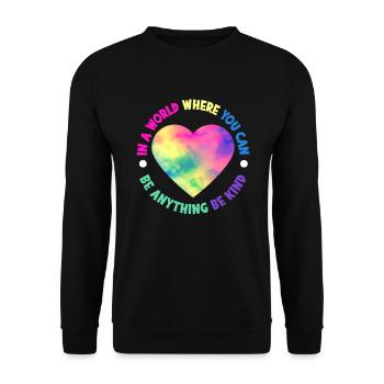 Friendliness Inclusion Diversity Anti Bullying - Unisex Sweatshirt - black - Front - Alina (178cm) & Michal (187cm)