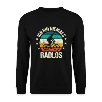 Never Bikeless - Funny Bike Cyclist Saying - Unisex Sweatshirt - black - Front - Alina (178cm) & Michal (187cm)
