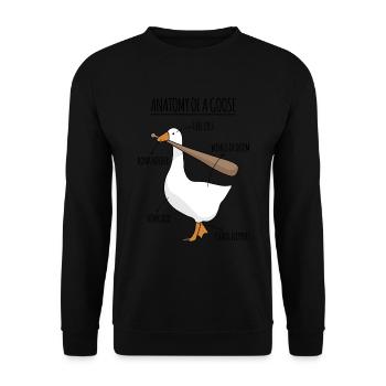 Anatomie Einer Gans Meme - Unisex Pullover - Schwarz - Vorne - Alina (178cm) & Michal (187cm)
