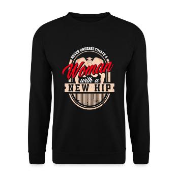 Chirurgie artificielle de l’articulation de la hanche prothèse de hanche - Sweat-shirt Unisexe - noir - Devant - Alina (178cm) & Michal (187cm)