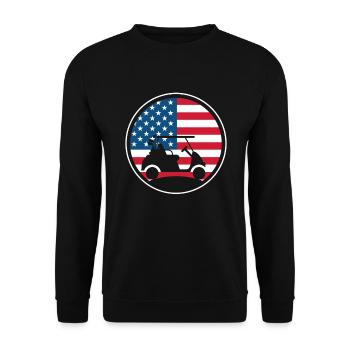 Golf Golfspieler Golfen Golfer - Unisex Pullover - Schwarz - Vorne - Alina (178cm) & Michal (187cm)