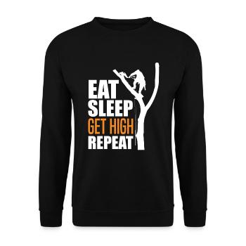 Baumpfleger Baumkletterer Baumpflege - Unisex Pullover - Schwarz - Vorne - Alina (178cm) & Michal (187cm)