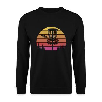 Lustiges Discgolf Discgolfer Geschenk - Unisex Pullover - Schwarz - Vorne - Alina (178cm) & Michal (187cm)