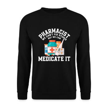 Pharmacist Pharmacist Pharmacy Gift - Unisex Sweatshirt - black - Front - Alina (178cm) & Michal (187cm)