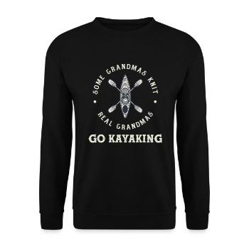 Kajak Oma - Unisex Pullover - Schwarz - Vorne - Alina (178cm) & Michal (187cm)