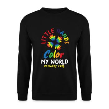 Kinderkrankenschwester Kinderkrankenpflegerin - Unisex Pullover - Schwarz - Vorne - Alina (178cm) & Michal (187cm)