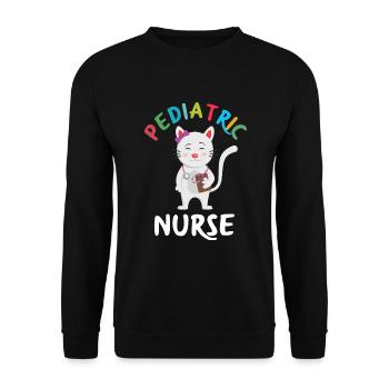 Kinderkrankenschwester Kinderkrankenpflegerin - Unisex Pullover - Schwarz - Vorne - Alina (178cm) & Michal (187cm)