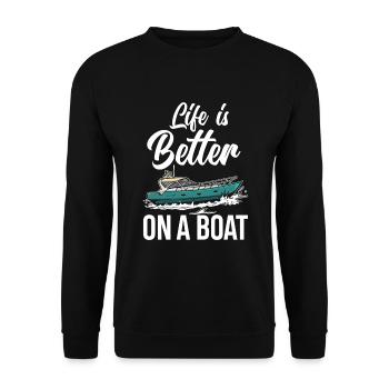 Équipage de bateau Capitaine Bateau à moteur Yacht Bateau - Sweat-shirt Unisexe - noir - Devant - Alina (178cm) & Michal (187cm)
