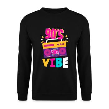 Tenue de fête des années 90 Costume de fête des années 90 - Sweat-shirt Unisexe - noir - Devant - Alina (178cm) & Michal (187cm)