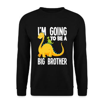 Ich Werde Ein Großer Bruder Dino Dinosaurier - Unisex Pullover - Schwarz - Vorne - Alina (178cm) & Michal (187cm)