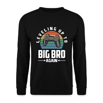 Ich Werde Wieder Großer Bruder Gamer Gaming - Unisex Pullover - Schwarz - Vorne - Alina (178cm) & Michal (187cm)
