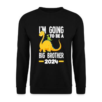 I'm Going to Be a Big Brother 2024 Dino Dinosaur - Unisex Sweatshirt - black - Front - Alina (178cm) & Michal (187cm)