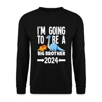 I'm Going to Be a Big Brother 2024 Dino Dinosaur - Unisex Sweatshirt - black - Front - Alina (178cm) & Michal (187cm)