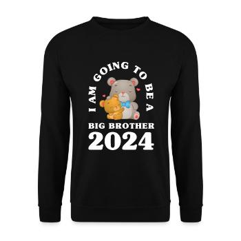 Je serai un grand frère 2024 ours - Sweat-shirt Unisexe - noir - Devant - Alina (178cm) & Michal (187cm)