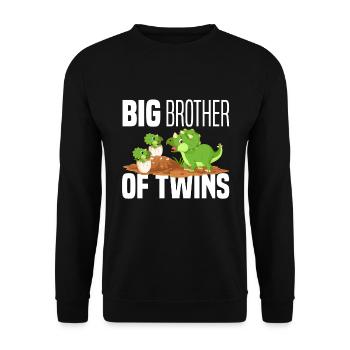 Grand Frère Des Jumeaux DinosaureS Dinos - Sweat-shirt Unisexe - noir - Devant - Alina (178cm) & Michal (187cm)