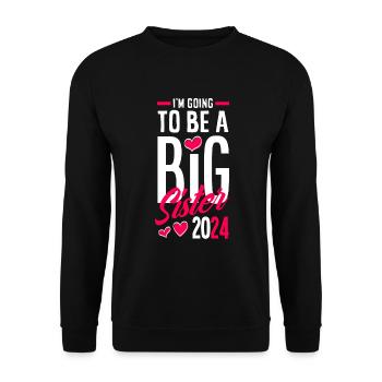 Je serai une grande sœur en 2024 - Sweat-shirt Unisexe - noir - Devant - Alina (178cm) & Michal (187cm)