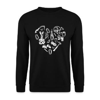 Climber Heart Rock Climbing - Unisex Sweatshirt - black - Front - Alina (178cm) & Michal (187cm)