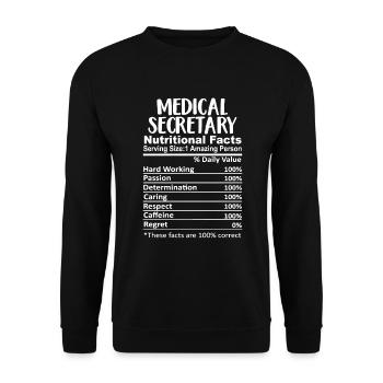Secrétaire médicale Médecin Infirmières auxiliaires - Sweat-shirt Unisexe - noir - Devant - Alina (178cm) & Michal (187cm)