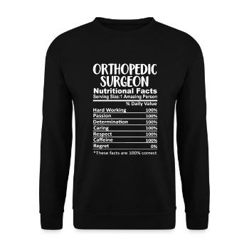 Chirurgien orthopédique Médecin spécialiste - Sweat-shirt Unisexe - noir - Devant - Alina (178cm) & Michal (187cm)