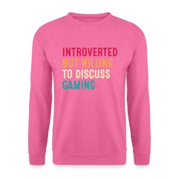 Introvertiert, aber bereit, über Gaming Retro zu diskutieren - Unisex Pullover - Pink - Vorne