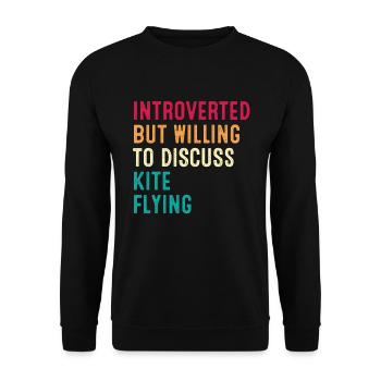 Introverti mais prêt à discuter du cerf-volant - Sweat-shirt Unisexe - noir - Devant - Alina (178cm) & Michal (187cm)