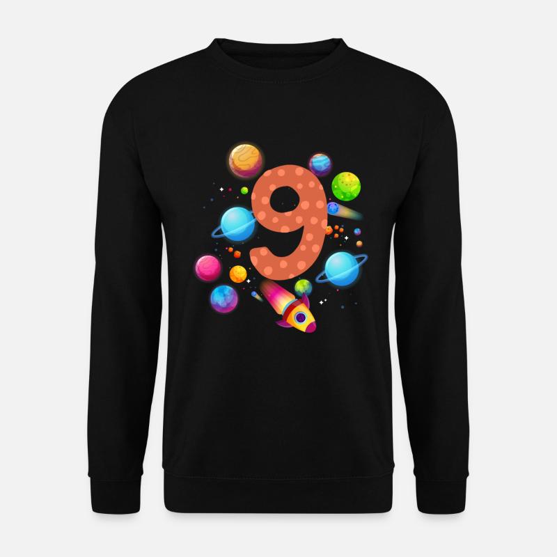 9. Geburtstag Jungen 9 Jahre Planeten Geburtstag - Unisex Pullover - Schwarz
