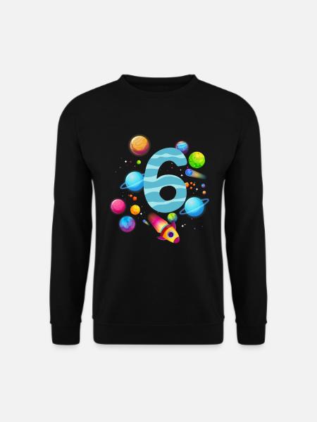 6. Geburtstag Jungen 6 Jahre Planeten Geburtstag - Unisex Pullover - Schwarz