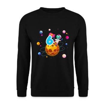 6th Birthday Boys 6 Years Planet Birthday - Unisex Sweatshirt - black - Front - Alina (178cm) & Michal (187cm)