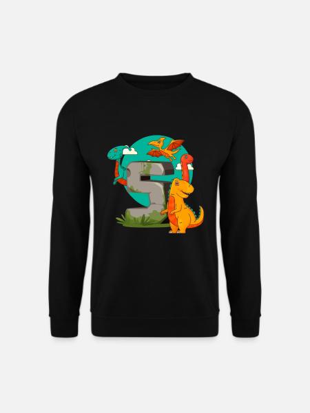5. Geburtstag 5 Jahre Dino Dinosaurier Fan - Unisex Pullover - Schwarz