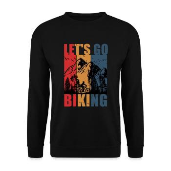 Let's go biking. Biking in Nature. - Unisex Pullover - Schwarz - Vorne - Alina (178cm) & Michal (187cm)