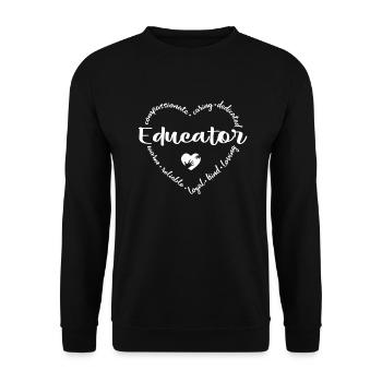 Cœur d’éducateur - Sweat-shirt Unisexe - noir - Devant - Alina (178cm) & Michal (187cm)