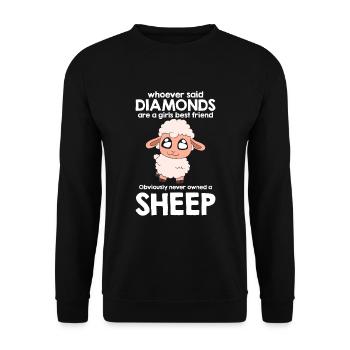 Funny sheep Cute sheep girl - Unisex Sweatshirt - black - Front - Alina (178cm) & Michal (187cm)