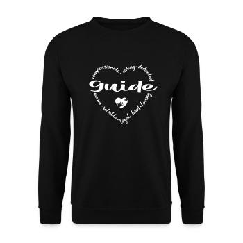 Guide Herz - Unisex Pullover - Schwarz - Vorne - Alina (178cm) & Michal (187cm)