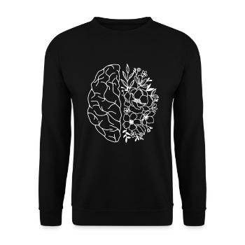 Floral Brain Graphic Support Mental Health Matters - Unisex Sweatshirt - black - Front - Alina (178cm) & Michal (187cm)