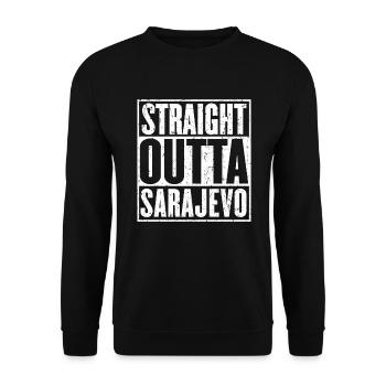 Straight Outta Sarajevo Vintage - Unisex Sweatshirt - black - Front - Alina (178cm) & Michal (187cm)