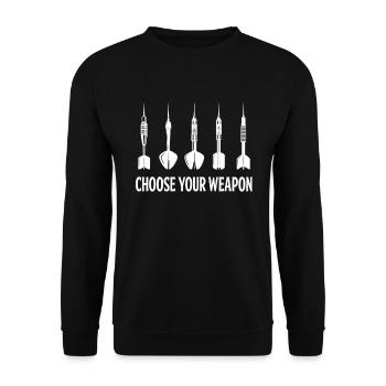 Choose Your Weapon Dart Spieler - Unisex Pullover - Schwarz - Vorne - Alina (178cm) & Michal (187cm)