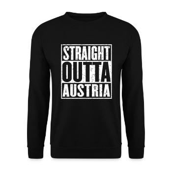 Straight Outta Austria Vintage - Unisex Sweatshirt - black - Front - Alina (178cm) & Michal (187cm)