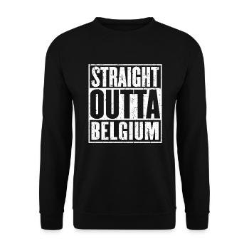 Straight Outta Belgium Vintage - Unisex Sweatshirt - black - Front - Alina (178cm) & Michal (187cm)