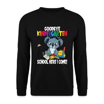 Kindergarten Back to school Enrolment - Unisex Sweatshirt - black - Front - Alina (178cm) & Michal (187cm)