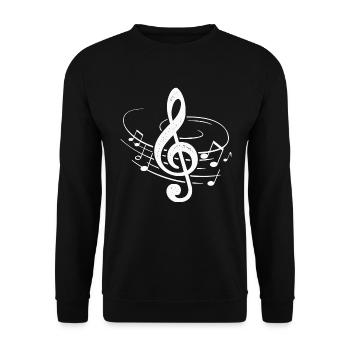 Musiciens Violon Clés Partition Notes - Sweat-shirt Unisexe - noir - Devant - Alina (178cm) & Michal (187cm)