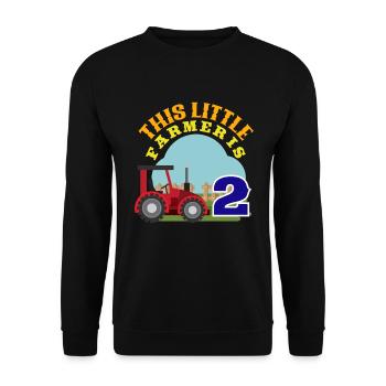 2ème anniversaire Je suis 2 animaux agriculteur de ferme - Sweat-shirt Unisexe - noir - Devant - Alina (178cm) & Michal (187cm)