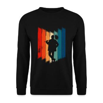 Schornsteinfeger Retro Schornsteinfeger - Unisex Pullover - Schwarz - Vorne - Alina (178cm) & Michal (187cm)
