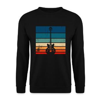 Retro Bass Guitar Vintage Bass Guitar - Unisex Sweatshirt - black - Front - Alina (178cm) & Michal (187cm)