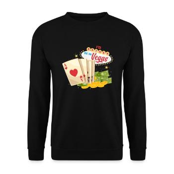 Lustiges Casino Las Vegas Roulette Slot Machine - Unisex Pullover - Schwarz - Vorne - Alina (178cm) & Michal (187cm)