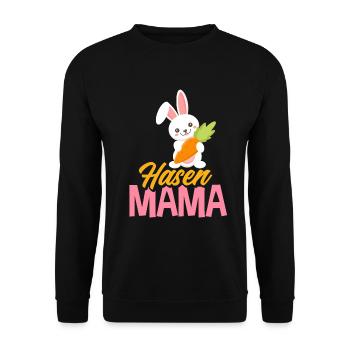 Hase Kaninchen Haustier Hasen Mama - Unisex Pullover - Schwarz - Vorne - Alina (178cm) & Michal (187cm)