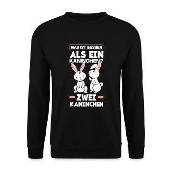 Hase Kaninchen Haustier Kaninchen Besitzer - Unisex Pullover - Schwarz - Vorne - Alina (178cm) & Michal (187cm)