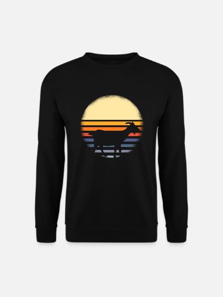 Retro Ziege Ziegenbock Ziegen - Unisex Pullover - Schwarz