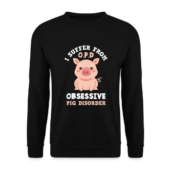 Schweine Schwein Schweine Fan - Unisex Pullover - Schwarz - Vorne - Alina (178cm) & Michal (187cm)