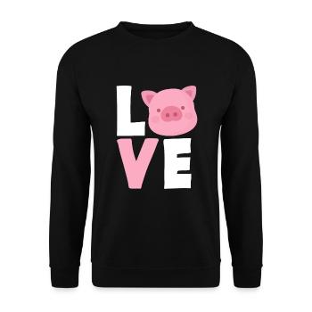 Schweine Schwein Schweine Geschenk - Unisex Pullover - Schwarz - Vorne - Alina (178cm) & Michal (187cm)